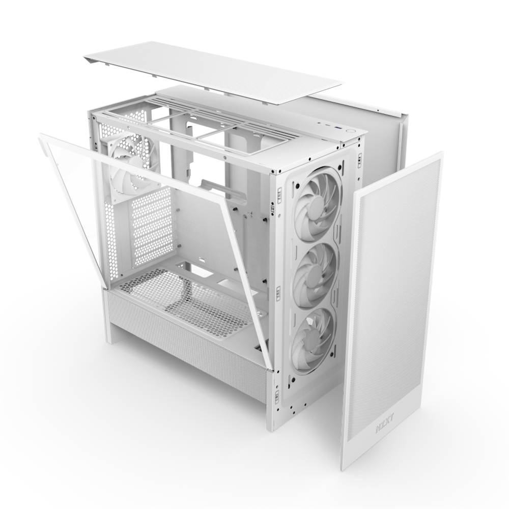 GABINETE NZXT H5 FLOW RGB EDITION BLANCO ATX S/FUENTE CRISTAL CC-H52FW-R1 1AÑO DE GARANTIA
