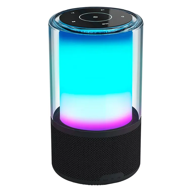 BOCINA ACTECK GLEE PURE AP70 NEGRO BLUETOOTH 5.2 3.5MM USB-C ILUMINACION LED ELITE SERIES AC-936385 03M DE GARANTIA