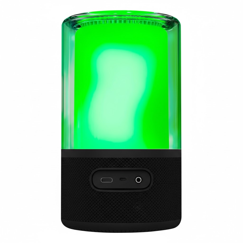 BOCINA ACTECK GLEE PURE AP70 NEGRO BLUETOOTH 5.2 3.5MM USB-C ILUMINACION LED ELITE SERIES AC-936385 03M DE GARANTIA