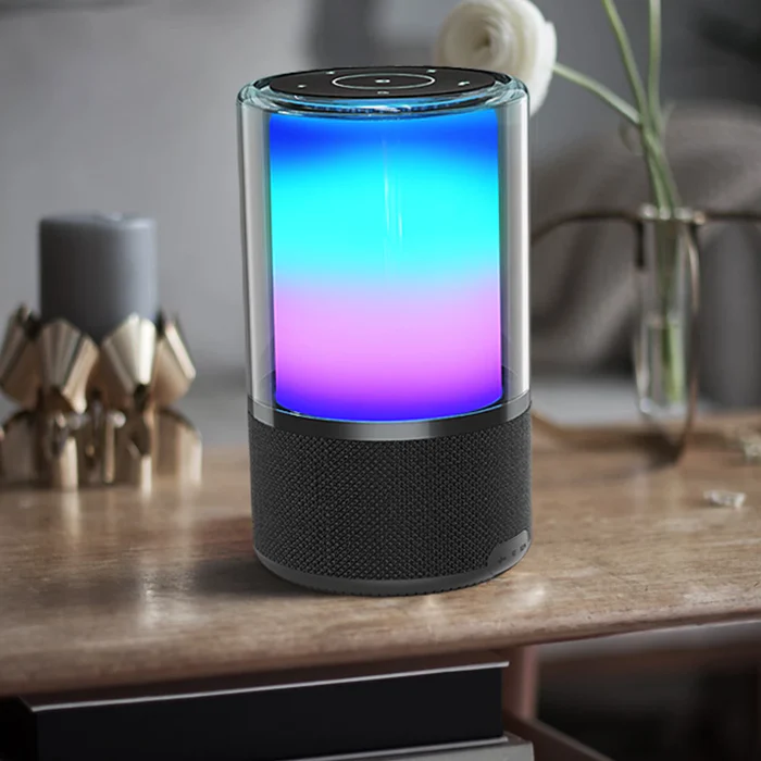 BOCINA ACTECK GLEE PURE AP70 NEGRO BLUETOOTH 5.2 3.5MM USB-C ILUMINACION LED ELITE SERIES AC-936385 03M DE GARANTIA