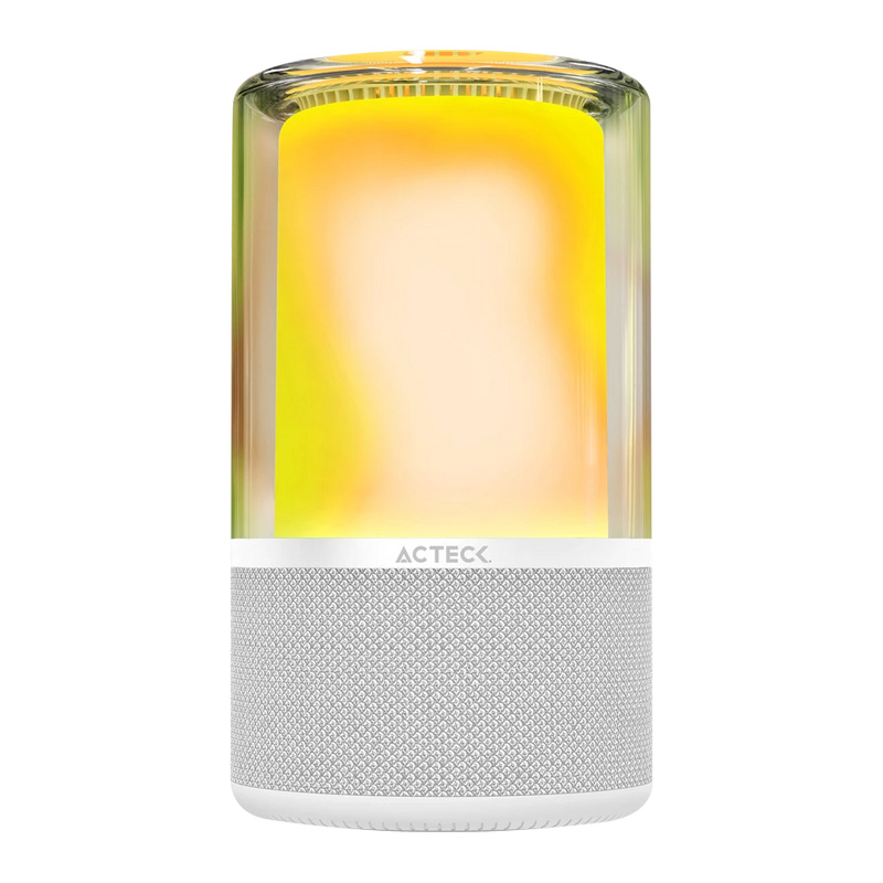 BOCINA ACTECK GLEE PURE AP70 BLANCO BLUETOOTH 5.2 3.5MM USB-C ILUMINACION LED ELITE SERIES AC-936392 03M DE GARANTIA