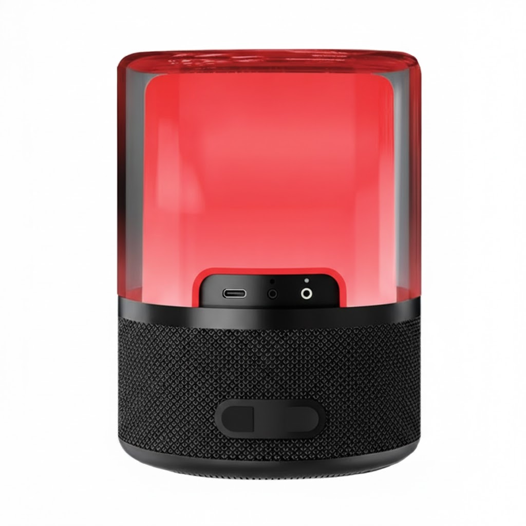 BOCINA ACTECK GLEE PURE AP50 NEGRO BLUETOOTH 5.2 3.5MM USB-C ILUMINACION LED ELITE SERIES AC-936408 03M DE GARANTIA