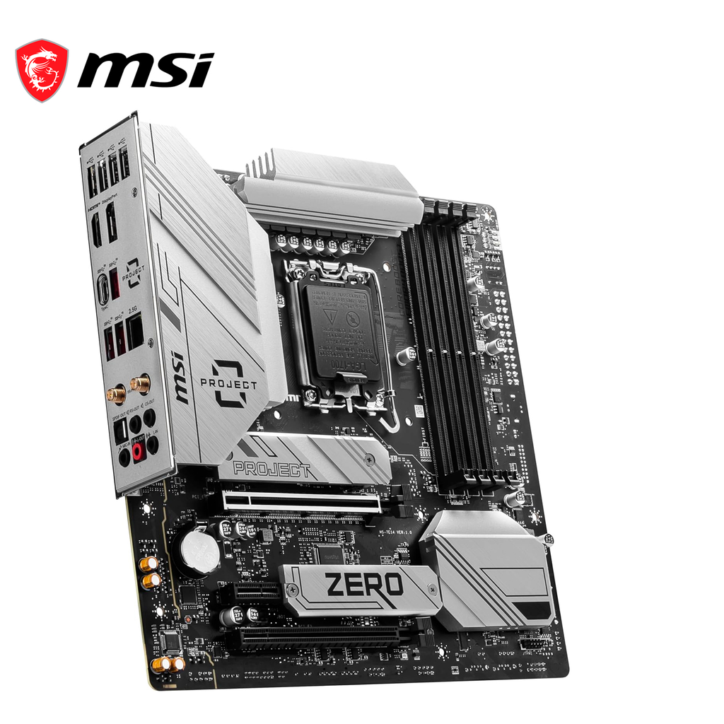 MB MSI B760M PROJECT ZERO INTEL 14VA DDR5 256GB M-ATX WIFI HDMI DP LGA1700 B760M PROJECT ZERO 12M DE GARANTIA