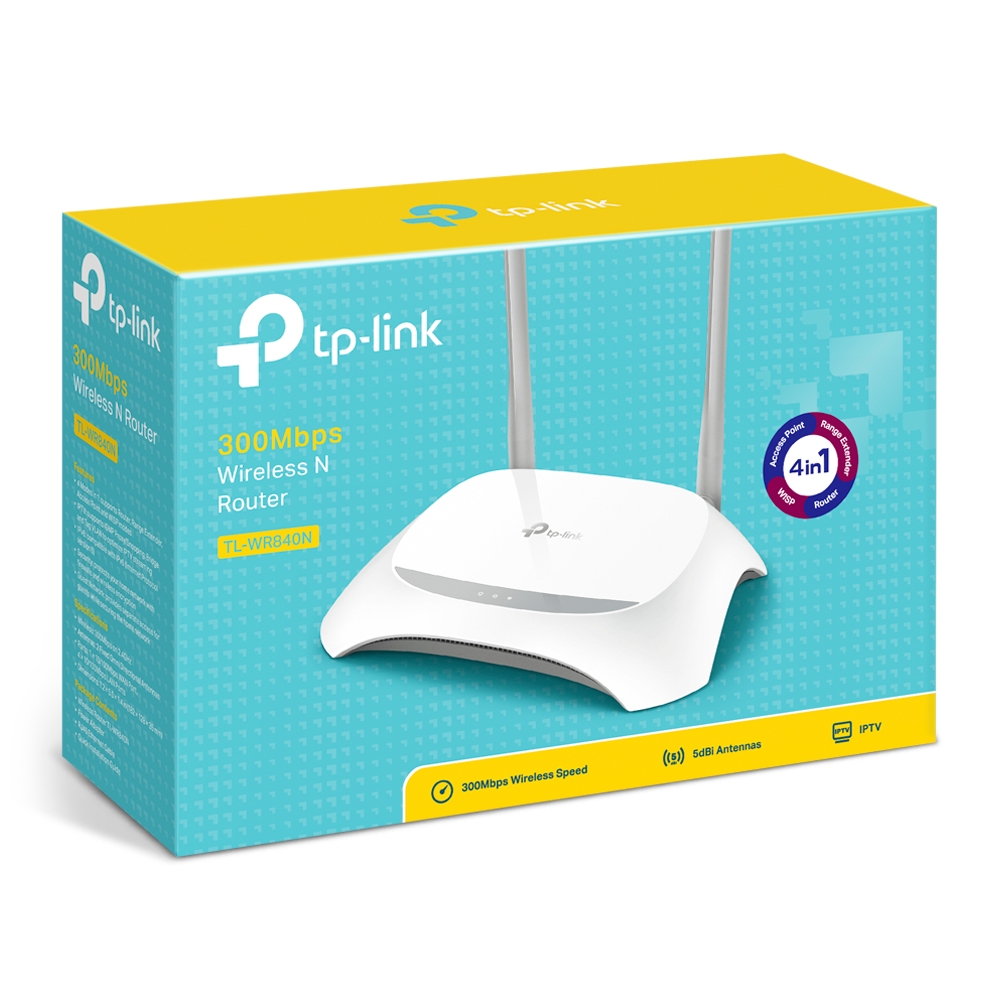 ROUTER TPLINK TL-WR840N 2.4GHZ 300MBPS DOBLE ANTENA 1AÑO DE GARANTIA
