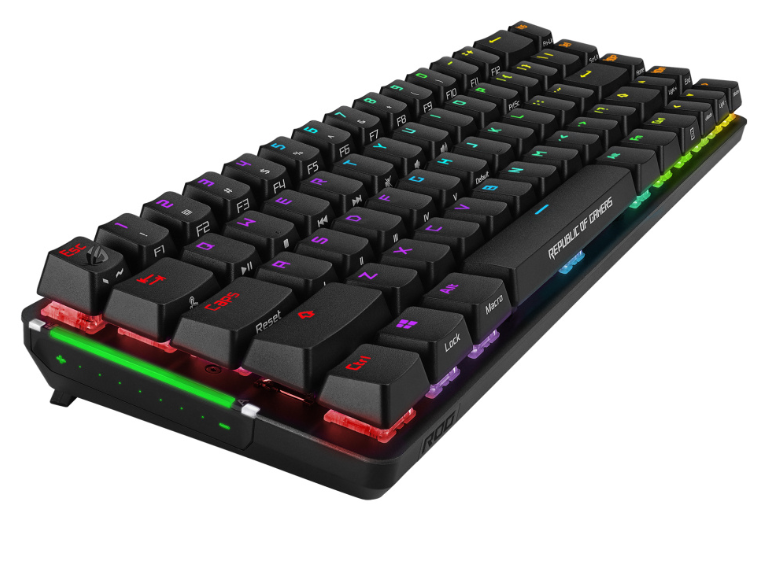 TECLADO ASUS ROG M601 FALCHION NX/NXBL AURA SYNC RGB MECANICO INALAMBRICO ROG NX PBT 2P-C-A NEGRO 90MP01Y8-BKUA00 1 AÑO DE GARANTIA