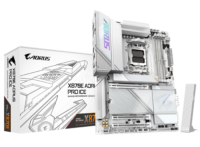 MB GIGABYTE X870E AORUS PRO ICE AM5 DDR5 256GB ATX X870E AORUS PRO ICE 11M DE GARANTIA