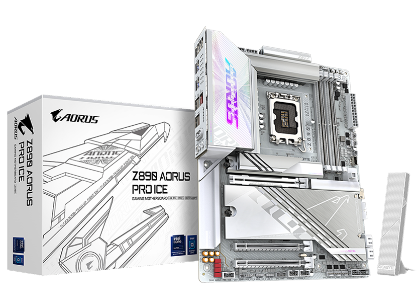 MB GIGABYTE Z890 AORUS PRO ICE INTEL DDR5 256GB ATX Z890 AORUS PRO ICE 11M DE GARANTIA