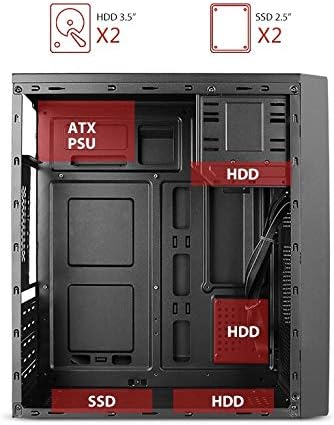 GABINETE STYLOS CUBO C/FUENTE 500W METAL NEGRO STPGAC4B 6M DE GARANTIA