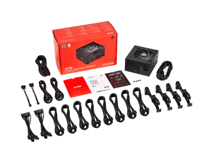 FUENTE ADATA XPG CYBERCORE 1300W PLATINUM FULL MOD NEGRO CYBERCORE1300P-BKCUS 1AÑO DE GARANTIA