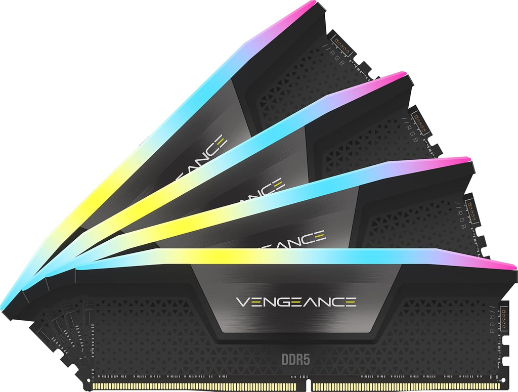 RAM CORSAIR DDR5 VENGEANCE 4X24 96GB 6400 NEGRO RGB CMH96GX5M4B6400C32 11M DE GARANTIA