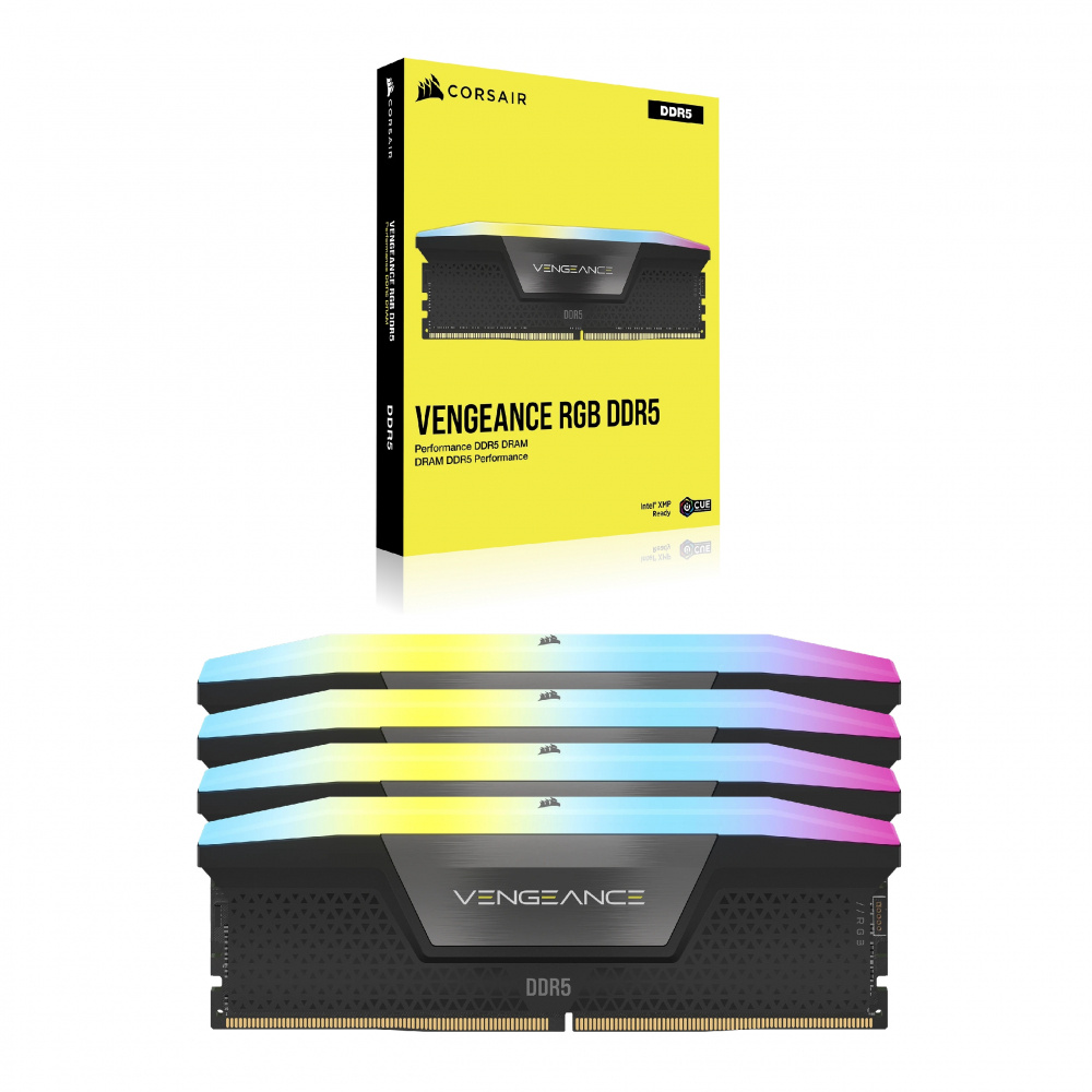 RAM CORSAIR DDR5 VENGEANCE 4X24 96GB 6400 NEGRO RGB CMH96GX5M4B6400C32 11M DE GARANTIA