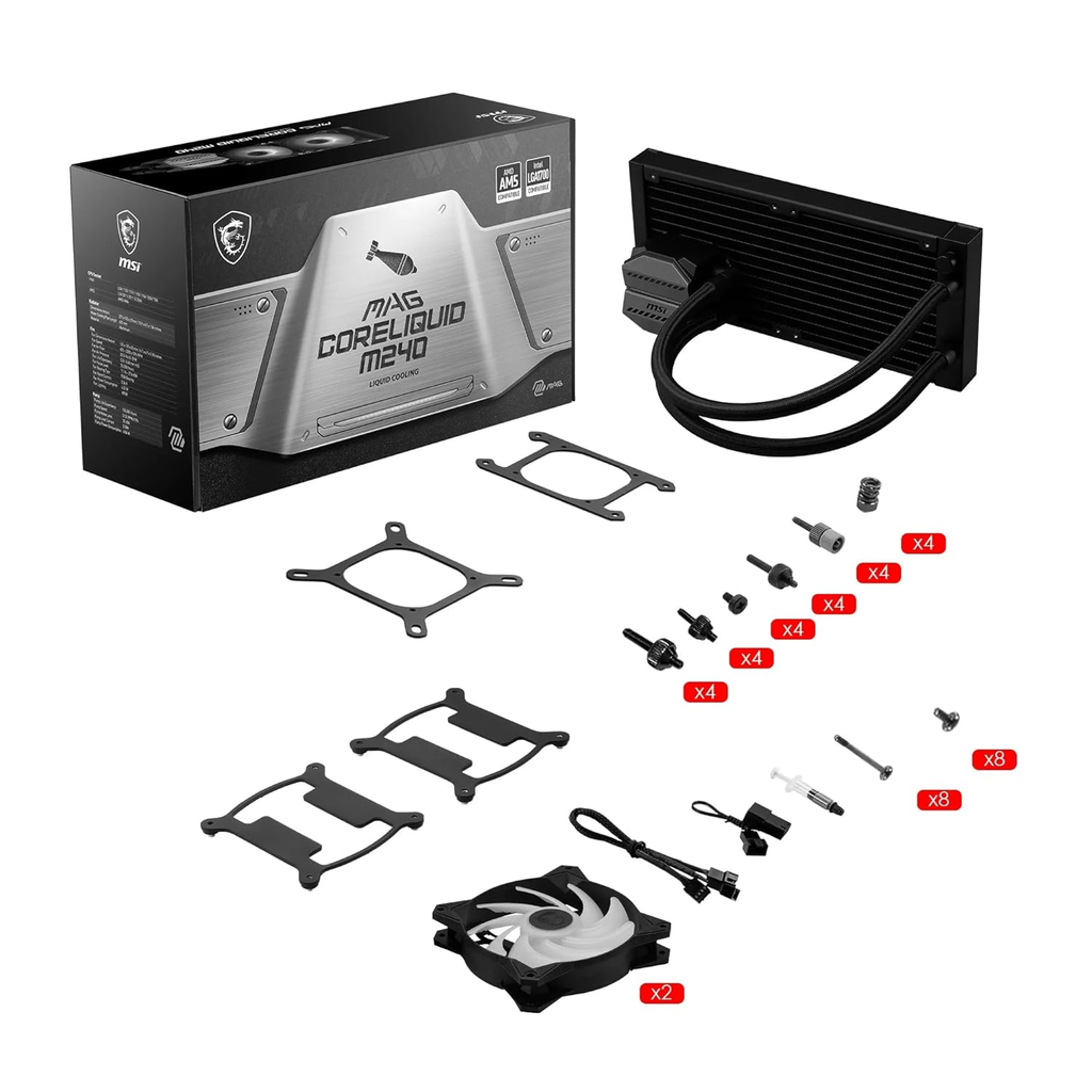 ENFRIAMIENTO MSI M240 ARGB NEGRO LGA1700/AM5 MAG CORELIQUID M240 12M DE GARANTIA