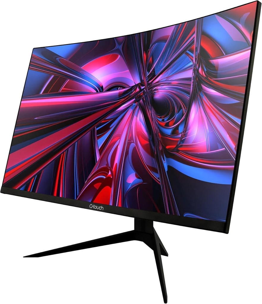 MONITOR QTOUCH 24" GAMING CURVO FHD 180HZ HDMI DP QG-2400 11M DE GARANTIA