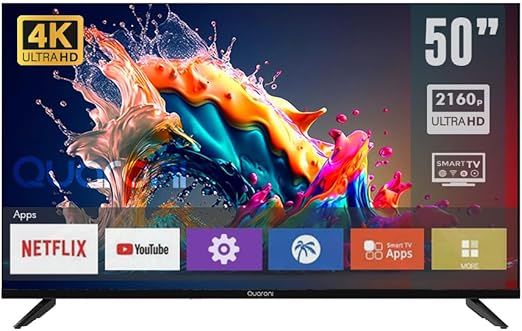 SMART TV QUARONI 50" 4K UHD NETFLIX 3HDMI 2USB WIFI VGA Q50N24 GARANTIA CON FABRICANTE