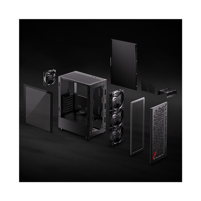 GABINETE ADATA XPG VALOR AIR NEGRO ATX S/FUENTE CRISTAL VALORAIRMT-BKCWW 11M DE GARANTIA