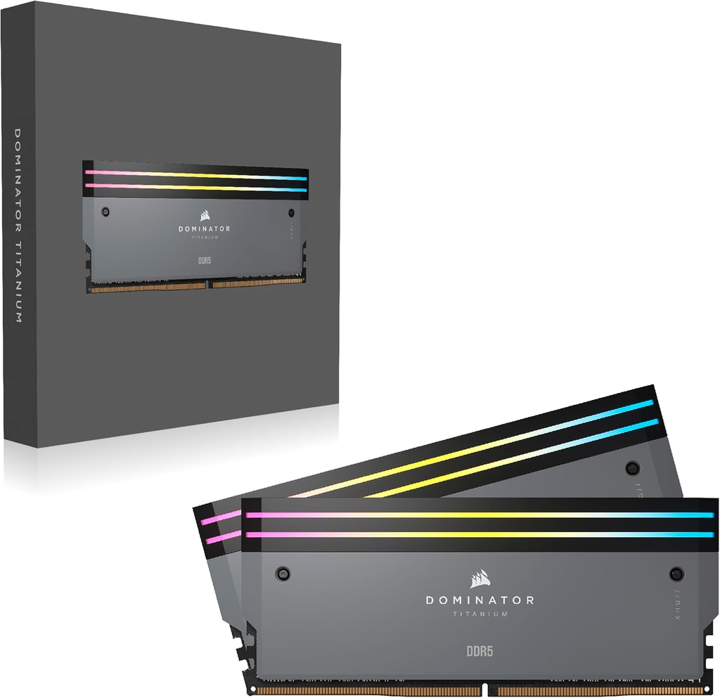 RAM CORSAIR DDR5 DOMINATOR TITANIUM 2X16 32GB 6000 GRIS RGB CMP32GX5M2B6000Z30 11M DE GARANTIA