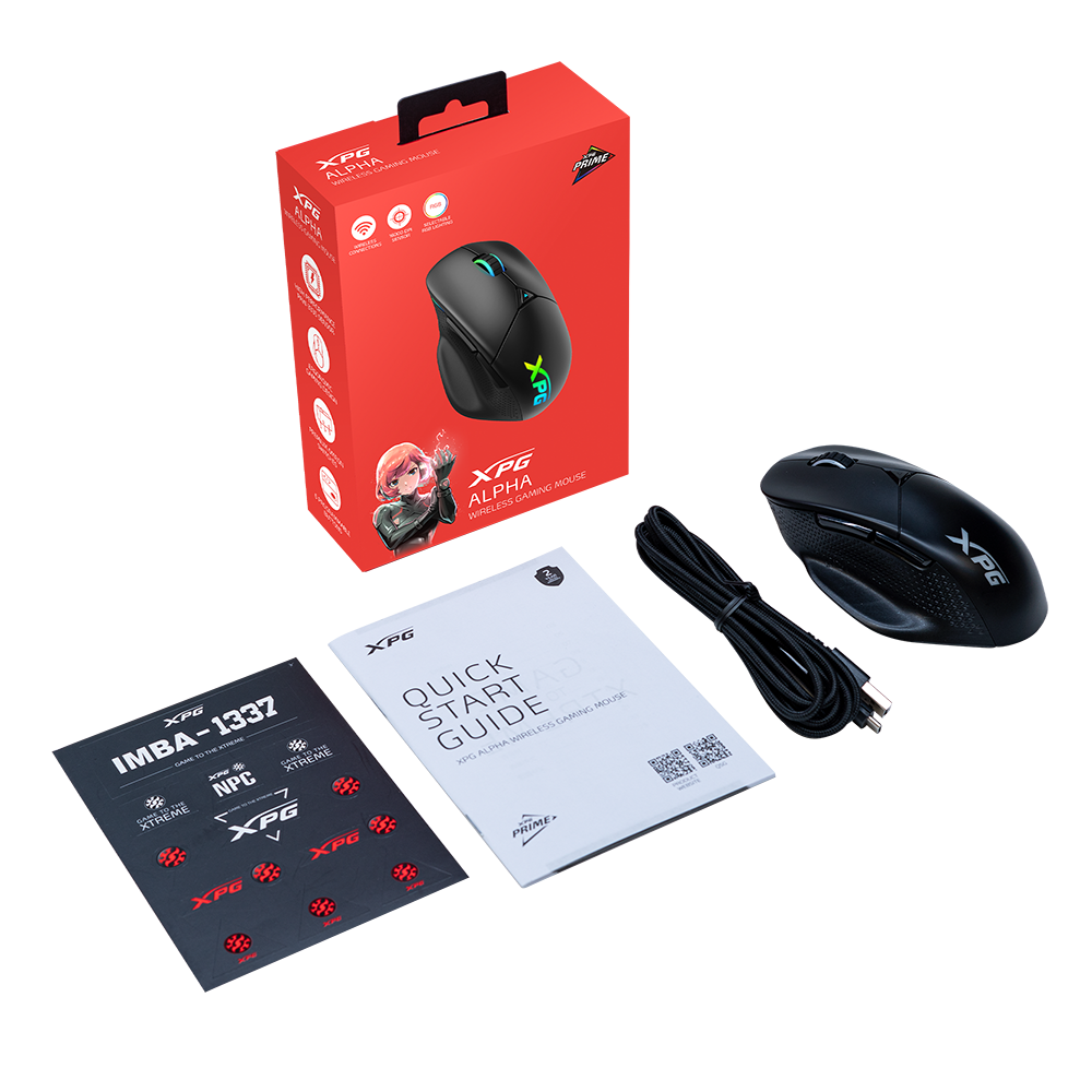 MOUSE ADATA GAMER XPG ALPHA WIRELESS NEGRO ALPHAWL-BKCWW 1 AÑO DE GARANTIA