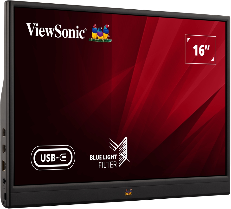MONITOR VIEWSONIC PORTATIL VA1655 16" IPS FULL HD 7MS 60HZ HDMI USB-C GARANTIA CON FABRICANTE