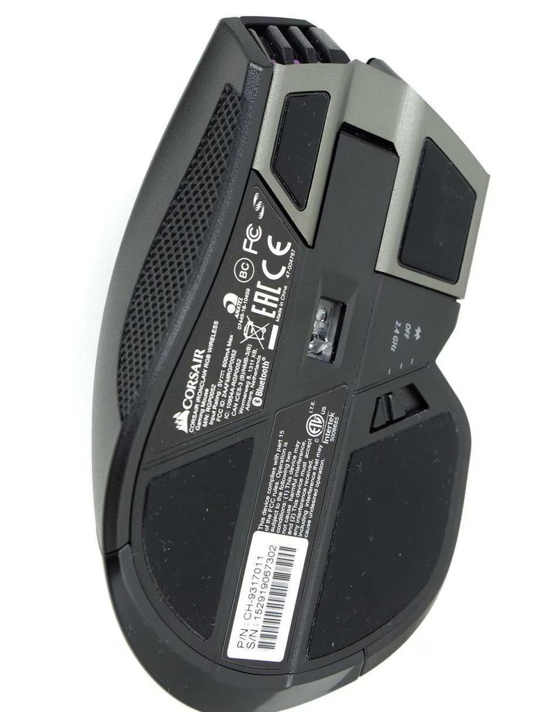 MOUSE CORSAIR IRONCLAW OPTICO RGB NEGRO INALAMBRICO 18000DPI CH-9317011-NA 3M DE GARANTIA