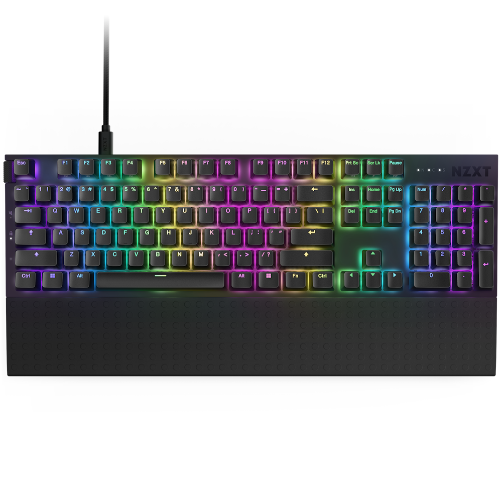 TECLADO NZXT FUNCTION 2 NEGRO RGB SWITCH RED REPOSA MUÑECAS KB-001NB-US 12M DE GARANTIA