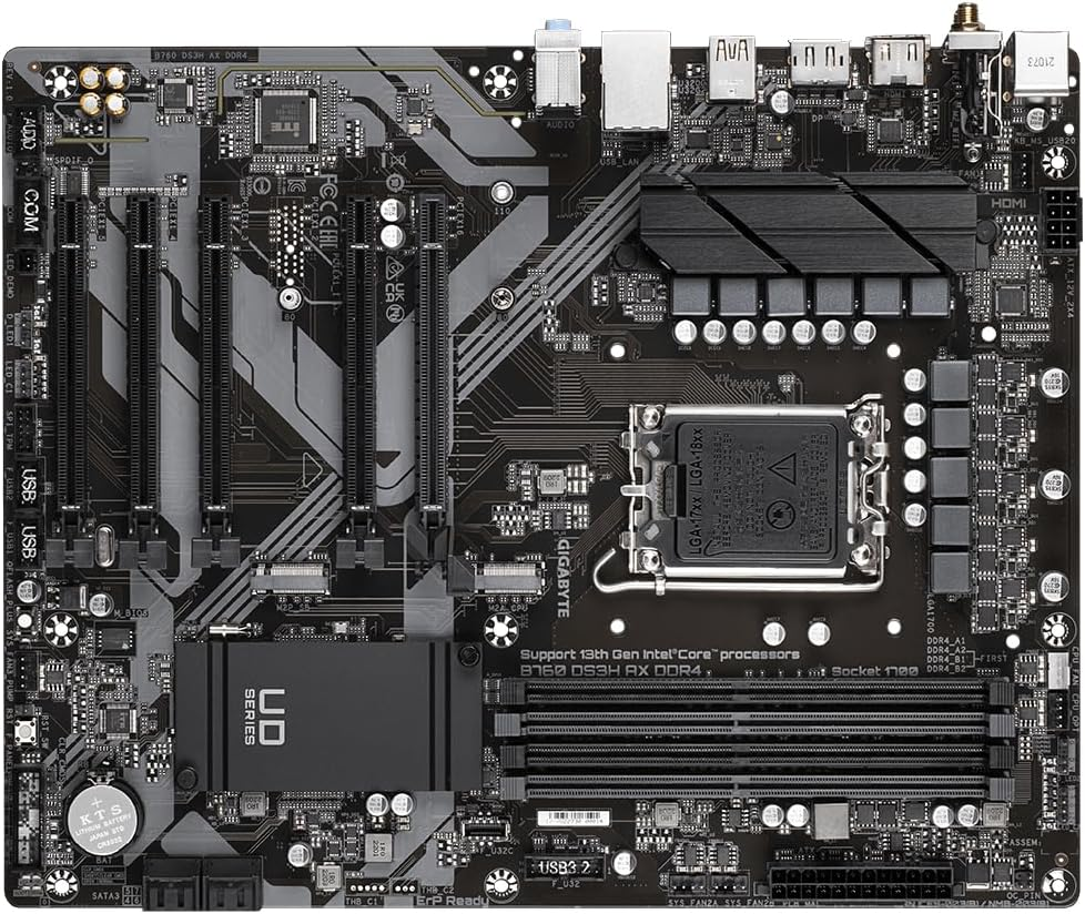 MB GIGABYTE B760 DS3H AX INTEL 1700 DDR5 G4GB ATX  B760 DS3H AX 11M DE GARANTIA