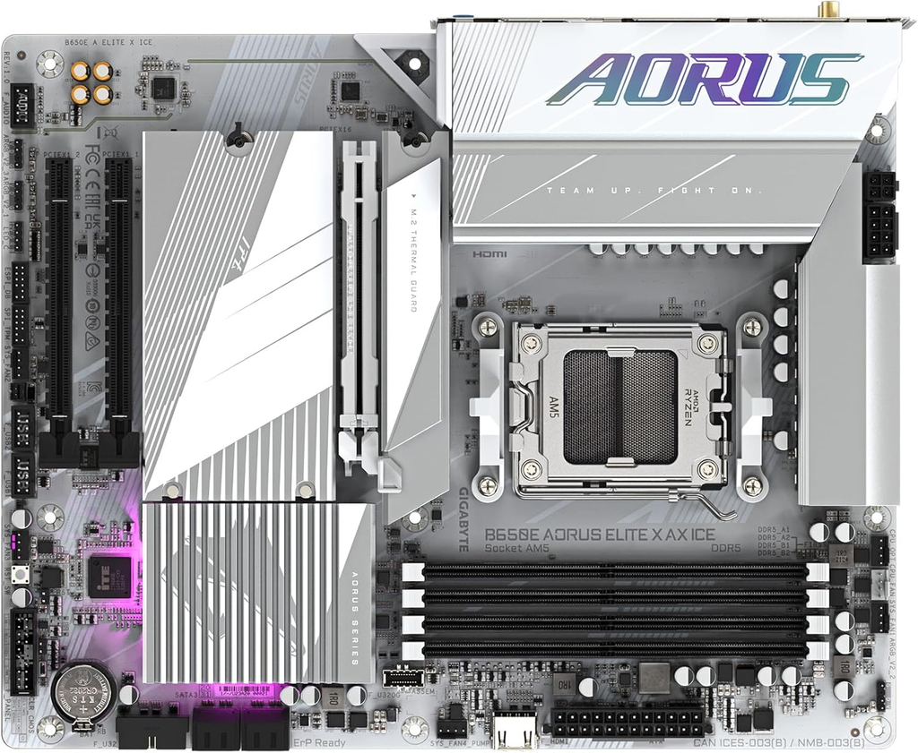 MB GIGABYTE B650 AORUS ELITE AX ICE AM5 DDR5 64GB ATX HDMI DP B650 A ELITE AX ICE 11M DE GARANTIA