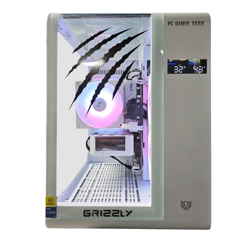 PC GAMER GRIZZLY INTEL CORE I7 12700F 4.9GHZ  RTX4060 32GB NVME 2TB WIFI BT PG-INTEL077 1 AÑO DE GARANTIA