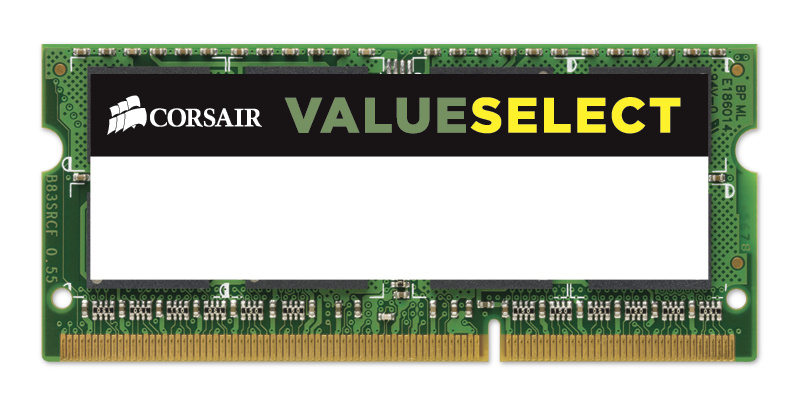 RAM CORSAIR VALUESELECT SODDR3L 8GB 1600 NEGRO CMSO8GX3M1C1600C11 1AÑO DE GARANTIA
