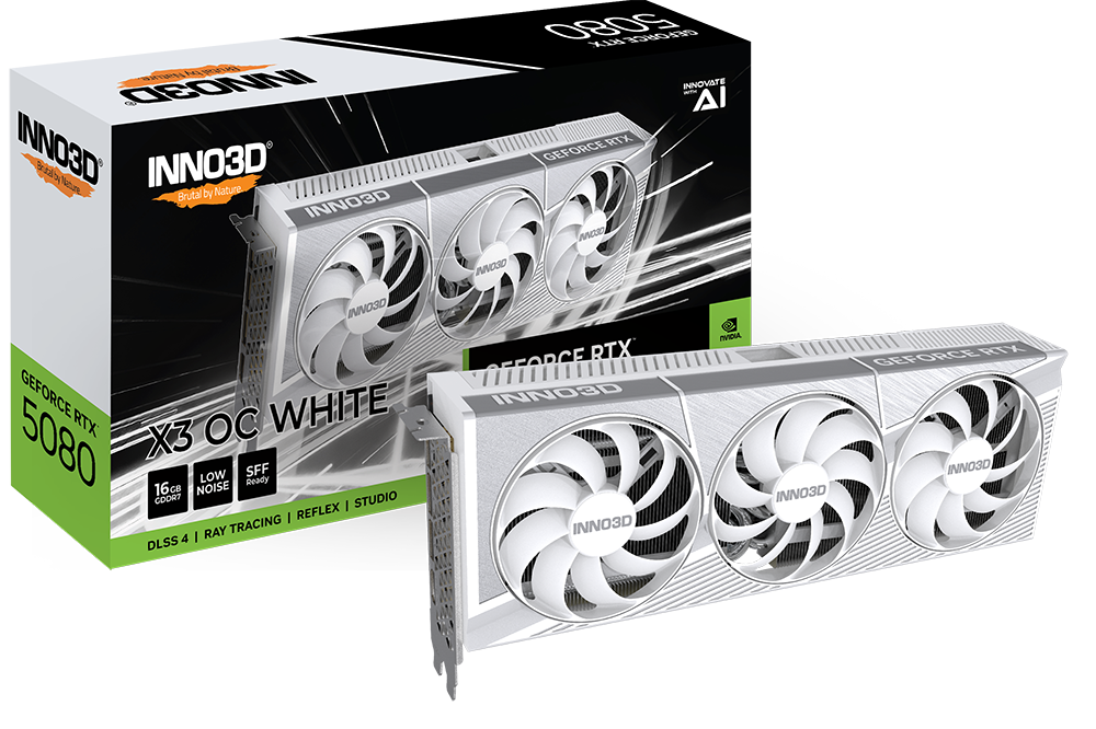 TVIDEO INNO3D RTX 5080 X3 OC WHITE 16GB GDDR7 HDMI DP N50803-16D7X-17605211 11M DE GARANTIA