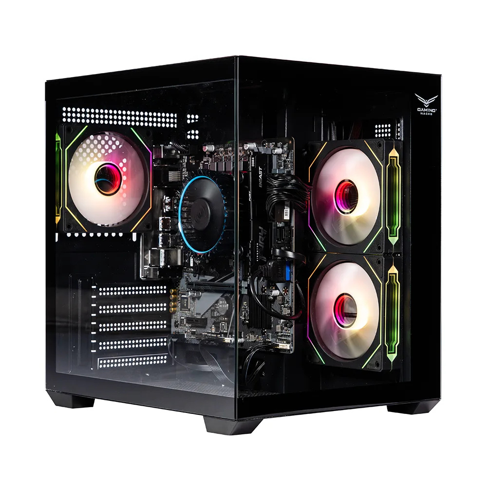 GABINETE NACEB STARFALL GAMER M-ATX RGB 3VENT S/FUENTE CRISTAL NEGRO NA-0636N 11M DE GARANTIA