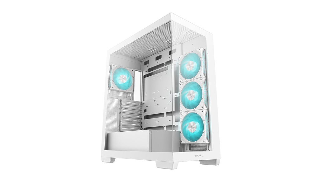GABINETE DEEPCOOL CG580 4F BLANCO ITX S/FUENTE CRISTAL R-CG580-WHADA4-G-1 1M DE GARANTIA