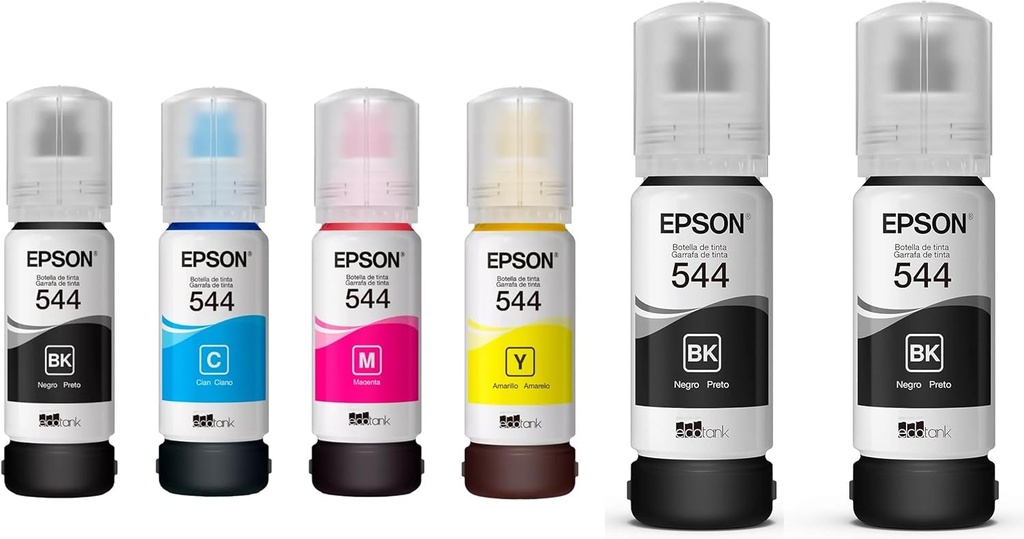 KIT TINTA EPSON T544 6PZAS 65ML  3 NEGRO,CYAN, MAGENTA, AMARILLO/L3150/L3110/L5190/L110 SIN GARANTIA