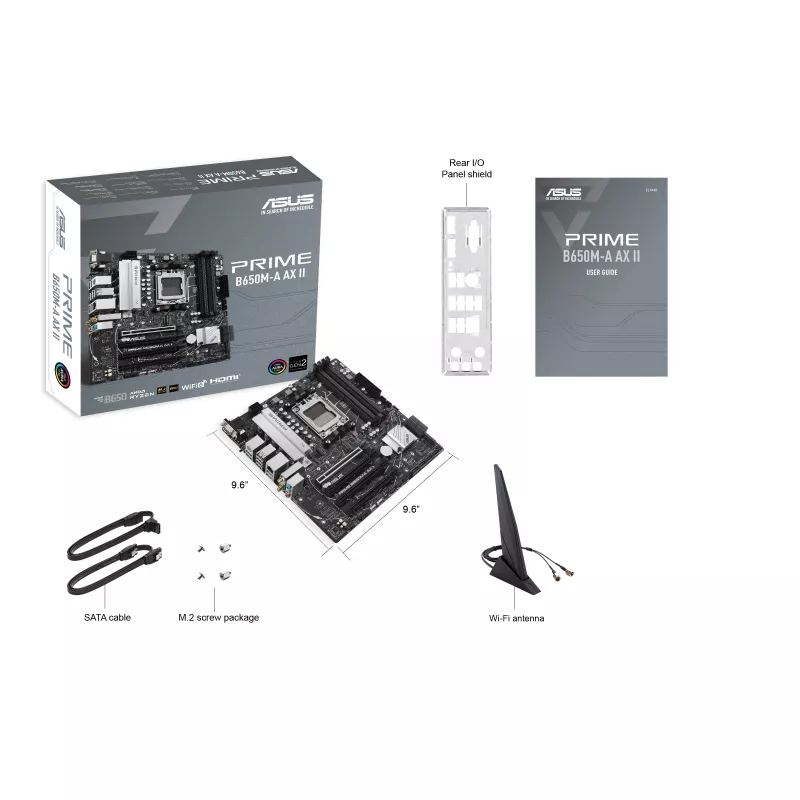 MB ASUS PRIME B650M-A AX II CSM AM5 DDR5 MICRO ATX VGA HDMI DP 90MB1ED0-M0EAYC 1AÑO DE GARANTIA