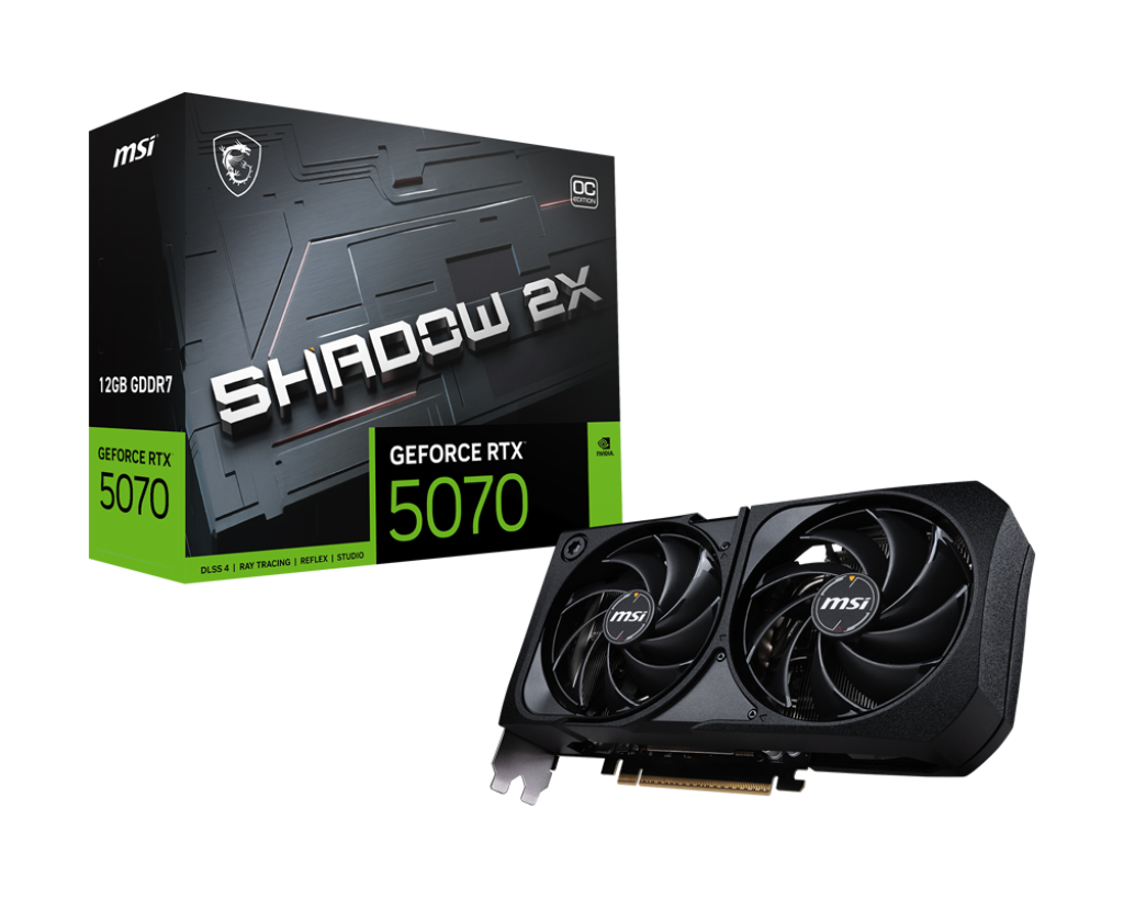 TVIDEO MSI RTX 5070SHADOW X2 OC 12GB GDDR7 HDMI DP RTX 5070 12G SHADOW 2X OC 12M DE GARANTIA