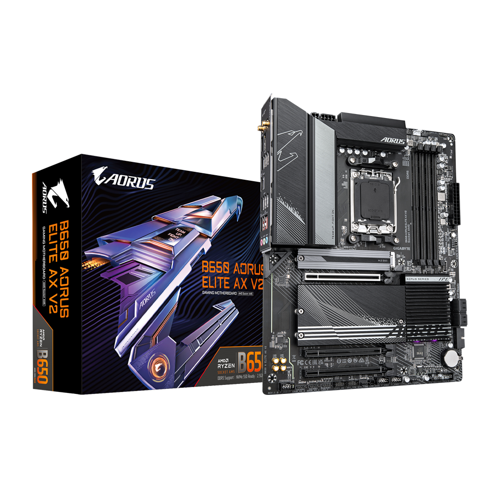 MB BIGABYTE B650 AORUS ELITE AX V2 AMD AM5 DDR5 256GB HDMI B650 A ELITE AX V2 11M DE GARANTIA