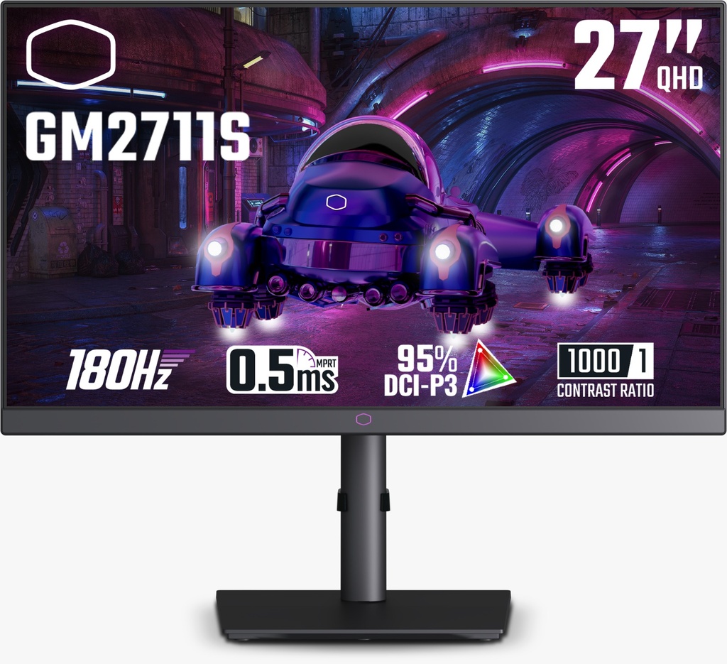 MONITOR COOLER MASTER 27" GM2711S IPS QHD 0.5MS 180HZ USB-B USB-A HDMI DP CMI-GM2711S-US 11M DE GARANTIA