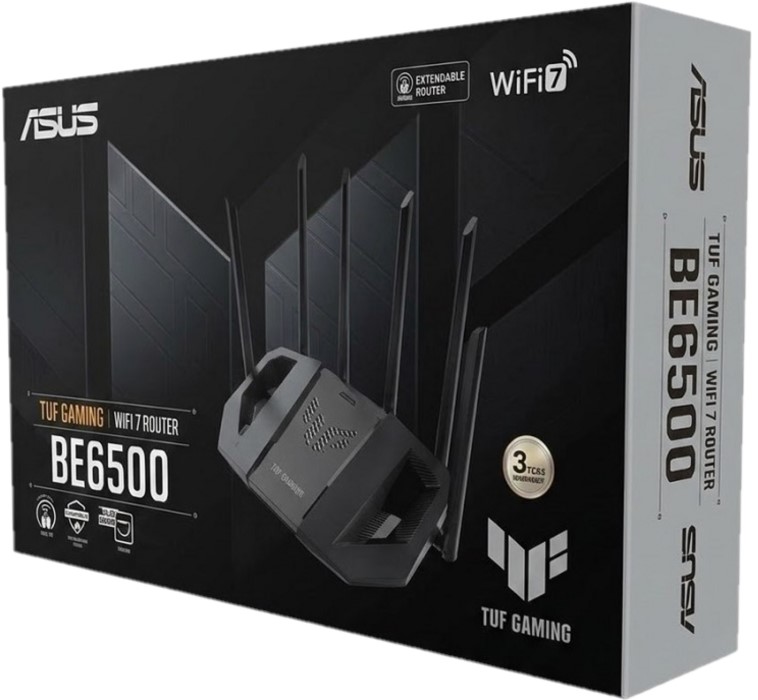 ROUTER ASUS TUF GAMING BE6500 WIFI 7 DUAL BAND 6500MBPS 2.4/5GHZ VPN AIMESH TUF-BE650 90IG0920-MA1C0V 3M DE GARANTIA