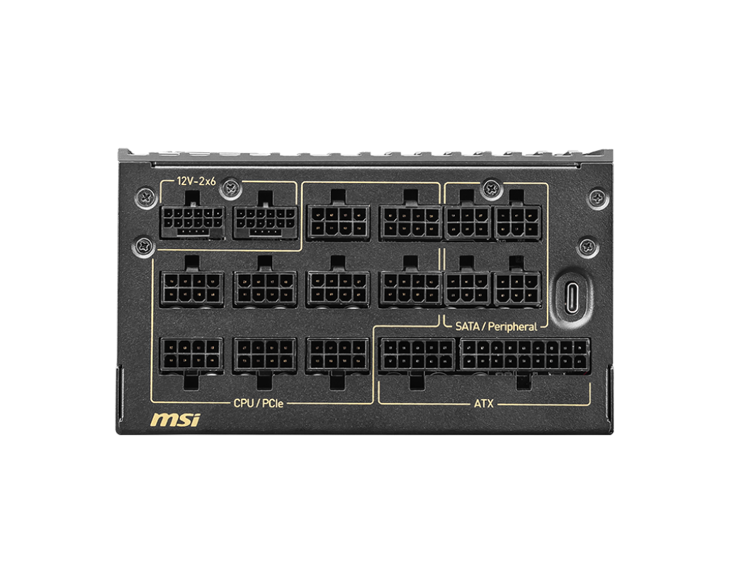 FUENTE MSI MEG AI1600T 1600W 80 PLUS TITANIUM PCIE 5.1 FULL MODULAR ATX MEG AI1600T PCIE5 12M DE GARANTIA