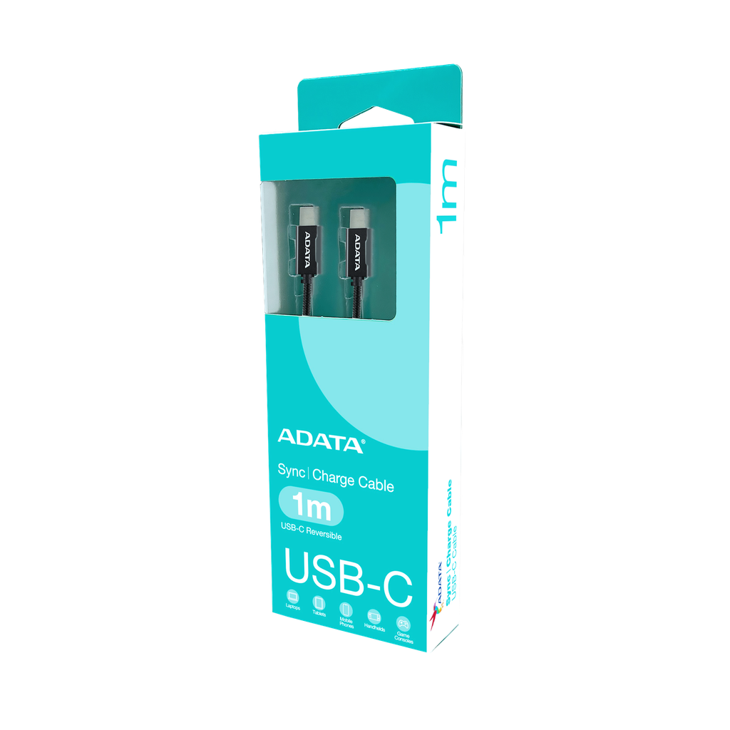 CABLE ADATA USB-C/USB-C NEGRO 1METROS CACC-100PN-BK SIN GARANTIA