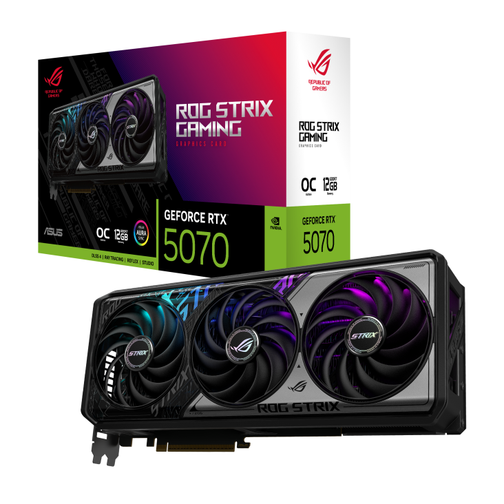 TVIDEO ASUS ROG STRIX RT5070 OC 12GB GAMING GDDR7 HDMI DP ROG-STRIX-RTX507S-O12G-GAMING 90YV0M80-M0AA00 1 AÑO DE GARANTIA