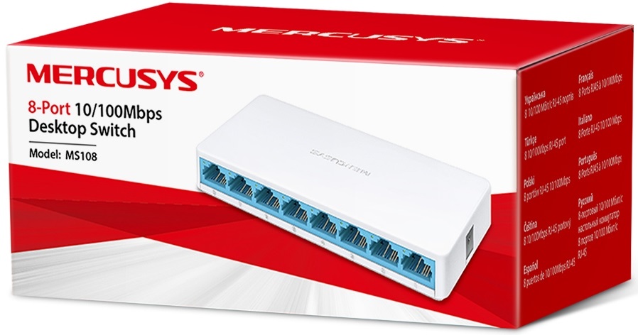 SWITCH MERCUSYS MS108 8PTS 10/100MBPS MS108 6M DE GARANTIA