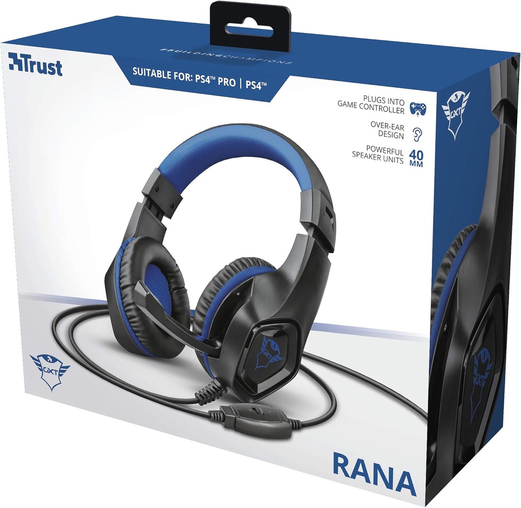 DIADEMA TRUST GAMING GXT404B RANA NEGRO/AZUL 3.5MM 23309 1M DE GARANTIA