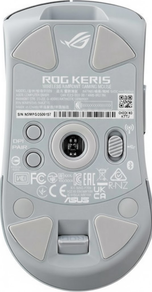 MOUSE ASUS P709 ROG KERIS WL AIMPOINT BLANCO 36000 PPP OPTICO USB 2.0 90MP02V0-BMAA10 12M DE GARANTIA