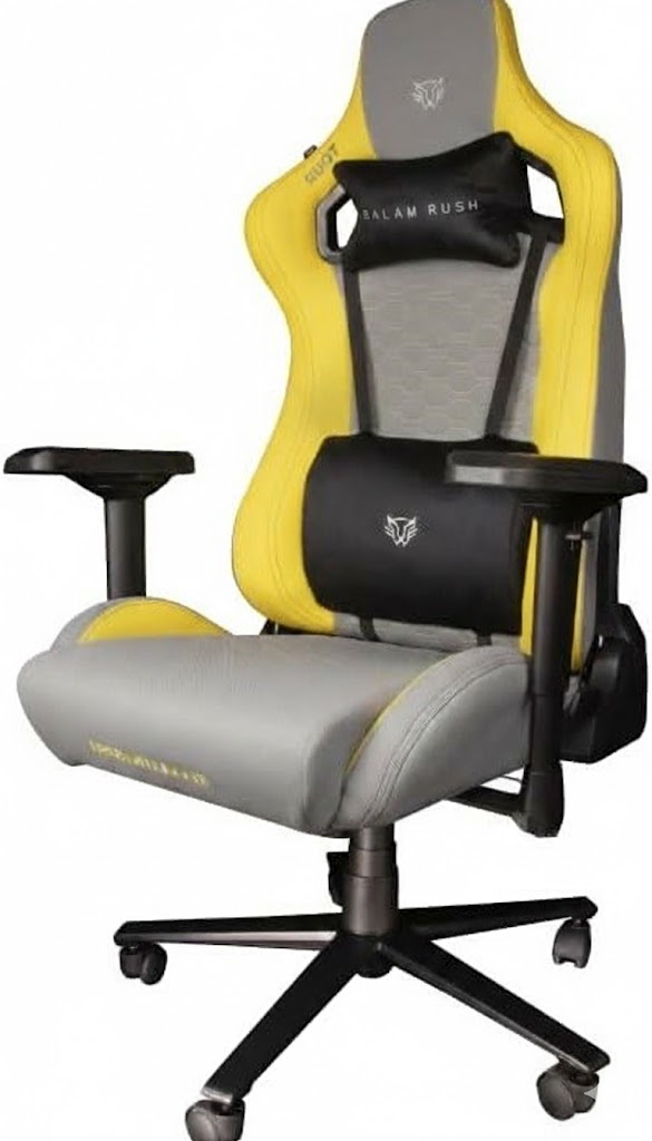 SILLA BALAM RUSH THUNDER TOUR GRIS/AMARILLO 150KG 180 GRADOS BR-932875 1M DE GARANTIA
