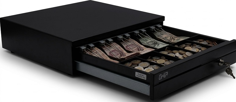 CAJON DE DINERO GHIA 5BILL 8MON GCD581 NEGRO ACERO RJ11 GARANTIA DIRECTO CON FABRICANTE