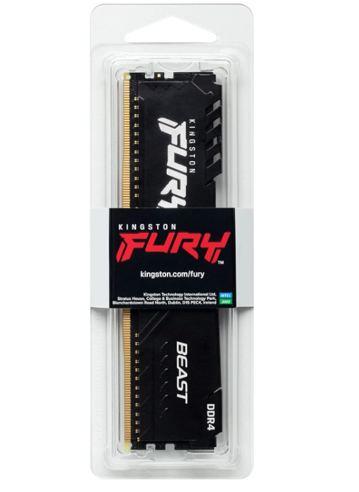 RAM KINGSTON FURY BEAST DDR4 16GB 3200 NEGRO KF432C16BB/16 1AÑO DE GARANTIA