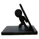 SOPORTE DE MADERA PARA CELULAR BASE Y FIGURA YEYO CHOCOLATE SIN GARANTIA