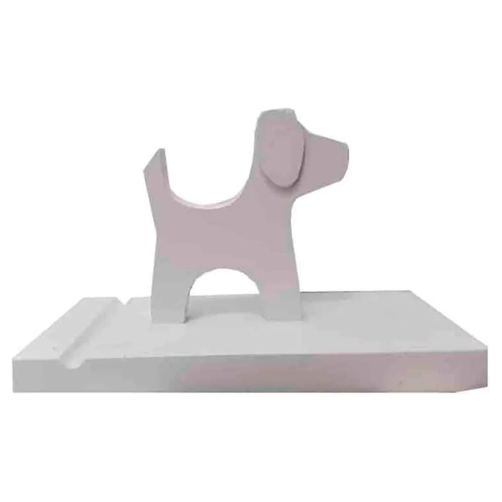SOPORTE DE MADERA PARA CELULAR PERRITO BLANCO SIN GARANTIA