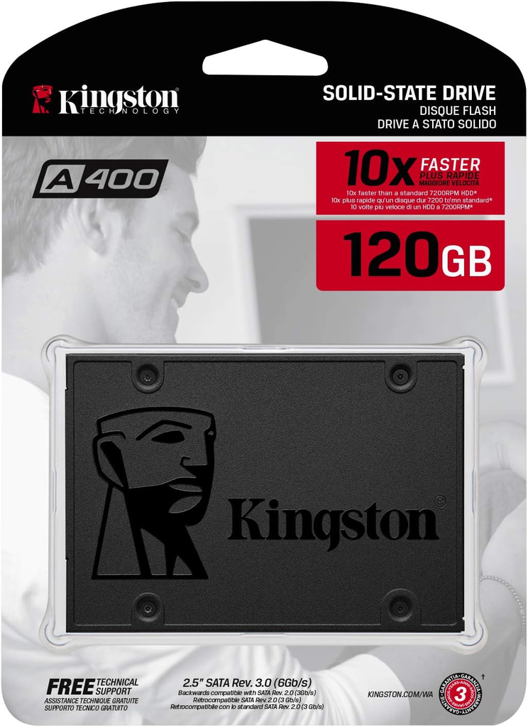 SSD KINGSTON SA400S37 120GB SATA SA400S37/120G 11M DE GARANTIA
