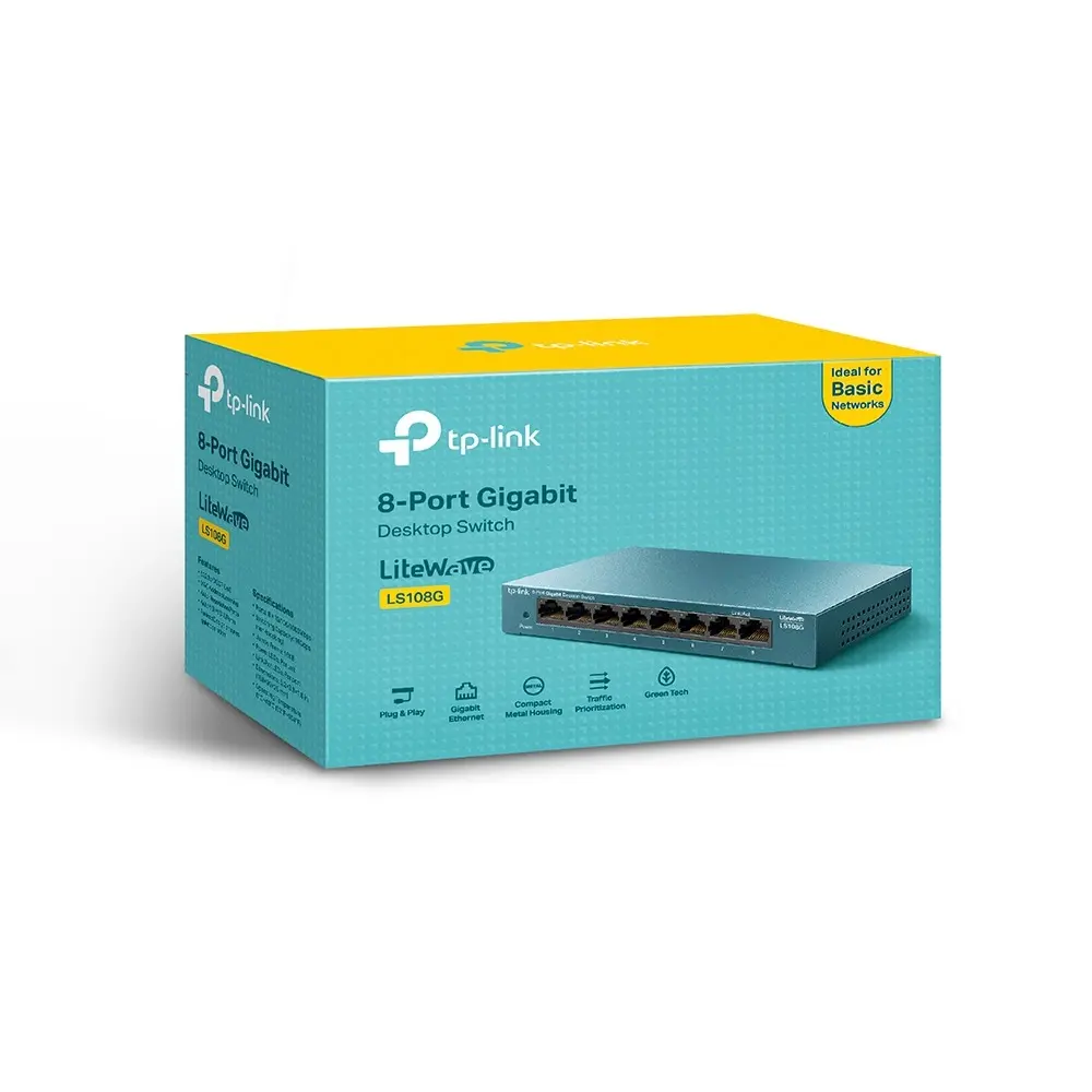 SWITCH TPLINK LS108G 8PTS 10/100/1000MBPS LS108G 12M DE GARANTIA